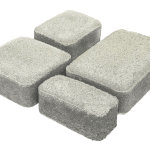 Тротуарна плитка Старе місто білий колір на білому цементі висота 4см