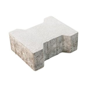 Тротуарна плитка Гантель білий колір на білому цементі висота 6см