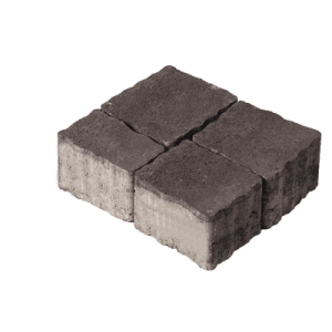 Тротуарна плитка Креатив чорний колір на сірому цементі висота 6см