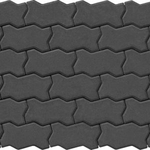 Тротуарна плитка Фалка чорний колір на сірому цементі висота 8см