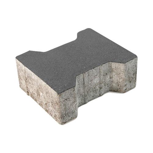 Тротуарна плитка Гантель чорний колір на сірому цементі висота 8см