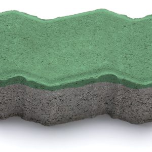 Тротуарна плитка Фалка зелений колір на білому цементі висота 8см