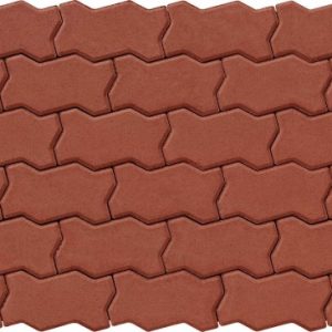 Тротуарна плитка Фалка коричневий колір на сірому цементі висота 8см