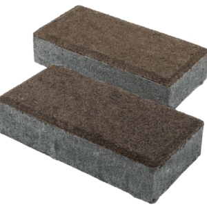 Тротуарна плитка Цегла коричневий колір на сірому цементі висота 4см