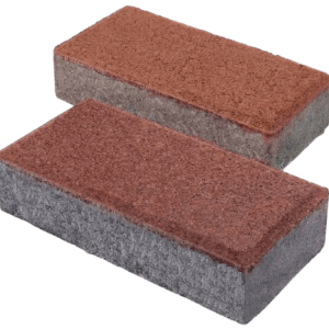 Тротуарна плитка Цегла червоний колір на сірому цементі висота 6см