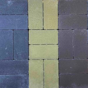 Тротуарна плитка Цегла без фаски микс колір на білому цементі висота 6см