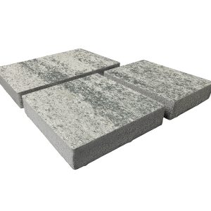 Тротуарна плитка Модерн колір мікс персиковий колір на сірому цементі висота 6см