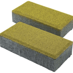 Тротуарна плитка Цегла оливковий колір на сірому цементі висота 4см