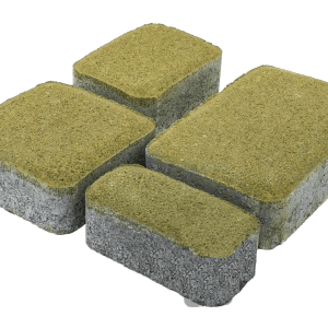 Тротуарна плитка Старе місто оливковий колір на сірому цементі висота 4см