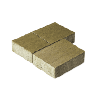 Тротуарна плитка Креатив оливковий колір на сірому цементі висота 6см