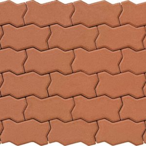 Тротуарна плитка Фалка помаранч колір на білому цементі висота 8см