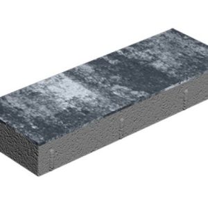 Тротуарна плитка Паркет персиковий колір на сірому цементі висота 6см