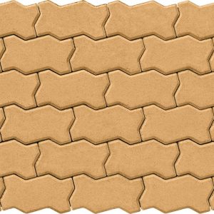 Тротуарна плитка Фалка персиковий колір на сірому цементі висота 8см