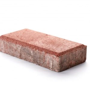 Тротуарна плитка Цегла помаранч колір на білому цементі висота 6см