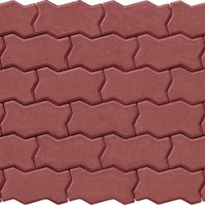 Тротуарна плитка Фалка червоний колір на сірому цементі висота 8см