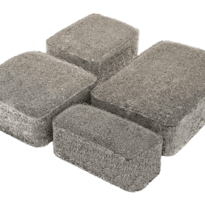 Тротуарна плитка Старе місто сірий колір на сірому цементі висота 4см