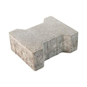 Тротуарна плитка Гантель сірий колір на сірому цементі висота 6см