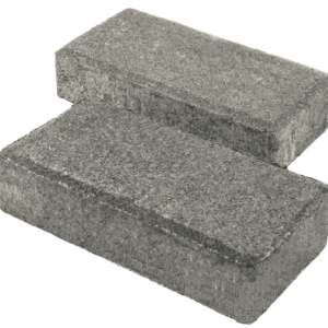 Тротуарна плитка Цегла сірий колір на сірому цементі висота 6см