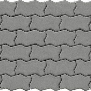 Тротуарна плитка Фалка сірий колір на сірому цементі висота 8см