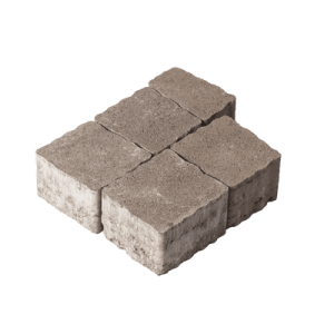 Тротуарна плитка Креатив сірий колір на сірому цементі висота 6см