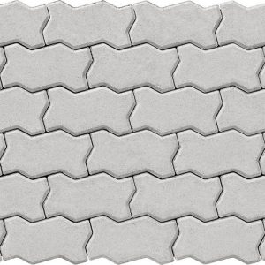 Тротуарна плитка Фалка білий колір на білому цементі висота 8см