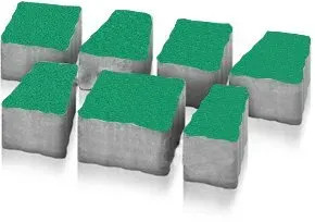 Тротуарна плитка Креатив зелений колір на білому цементі висота 6см