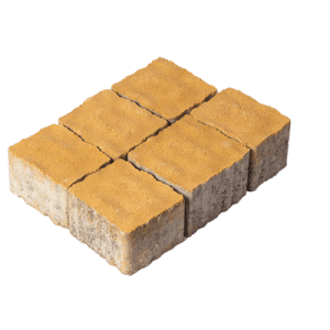 Тротуарна плитка Креатив жовтий колір на білому цементі висота 6см