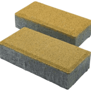 Тротуарна плитка Цегла жовтий колір на білому цементі висота 4см